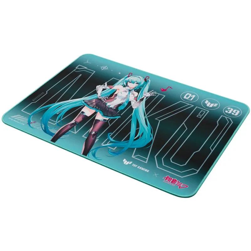 Tapete de Rato ASUS TUF Gaming P1 Hatsune Miku Edition, base antiderrapante e resistente à água, 360 x 260 mm