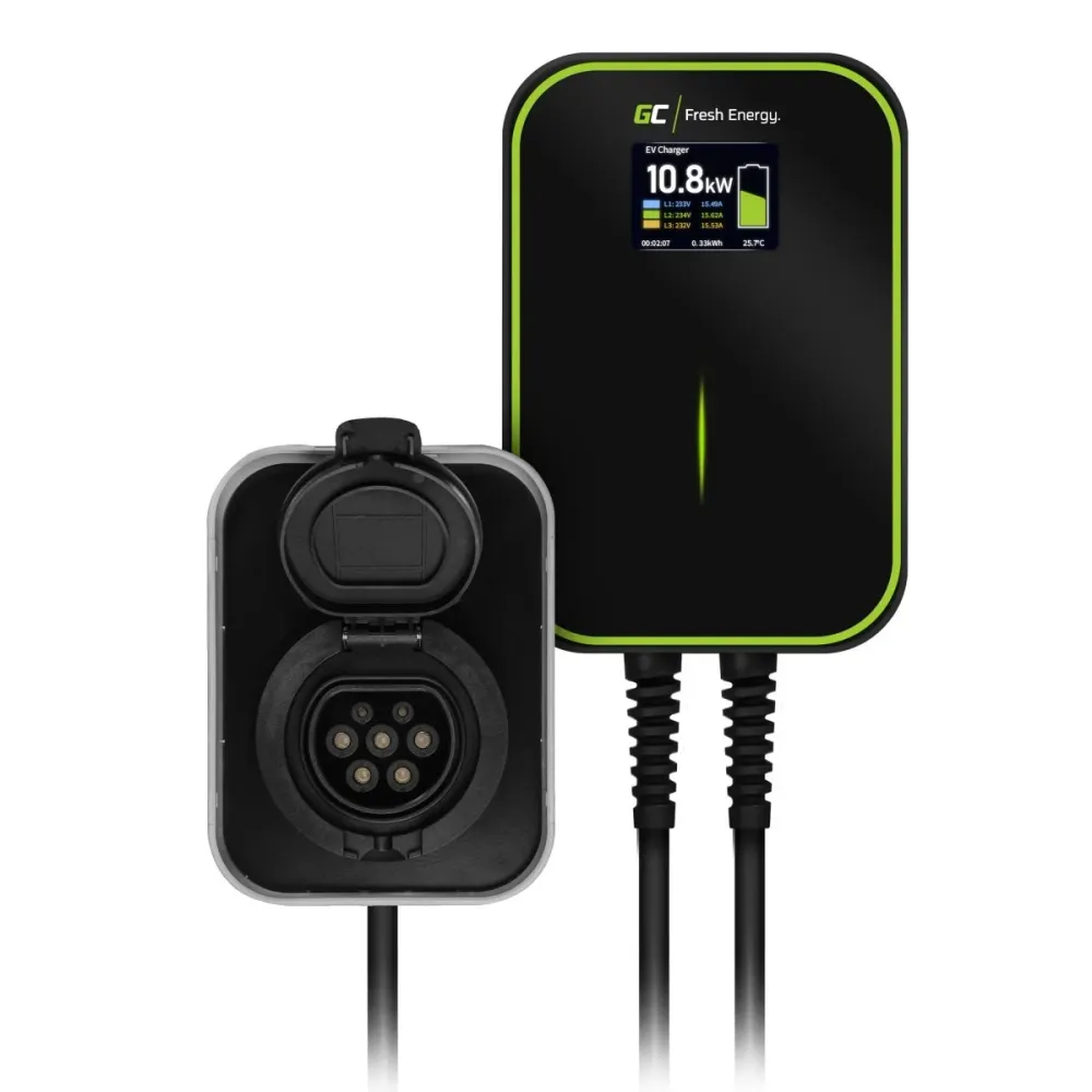 Wallbox Green Cell EV PowerBox RFID 22kW charger with a Type EV15RFID