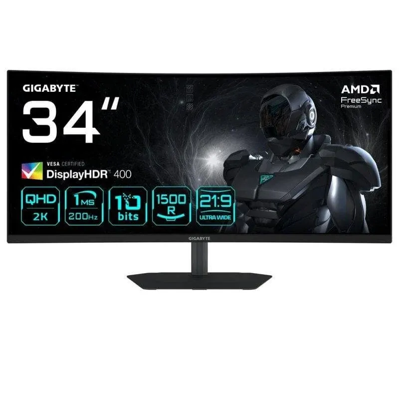 Monitor Gigabyte G34WQC2 34" UWQHD 200Hz VA Curvo FreeSync Premium DisplayHDR400 1ms