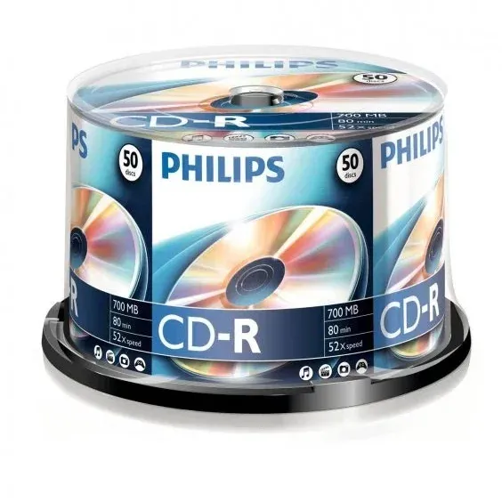 Philips CD-R 80Min 700MB 52x Cakebox (50 unidades)