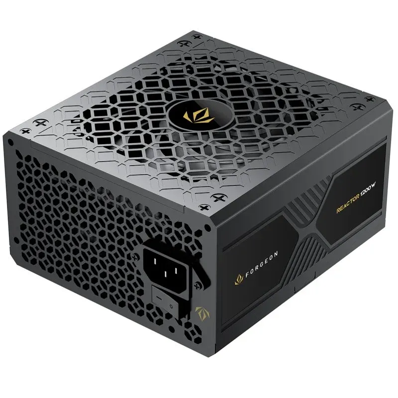 Fonte Alimentação Forgeon Reactor 1200W Cybenetics Gold ATX 3.1 PCIe 5.1 Full Modular Fonte de Alimentação Preta