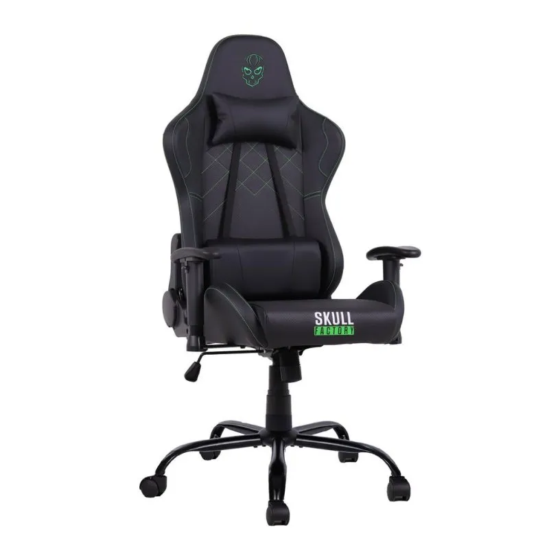 Cadeira gaming Skull Factory Advance assento e encosto acolchoados preta 2D