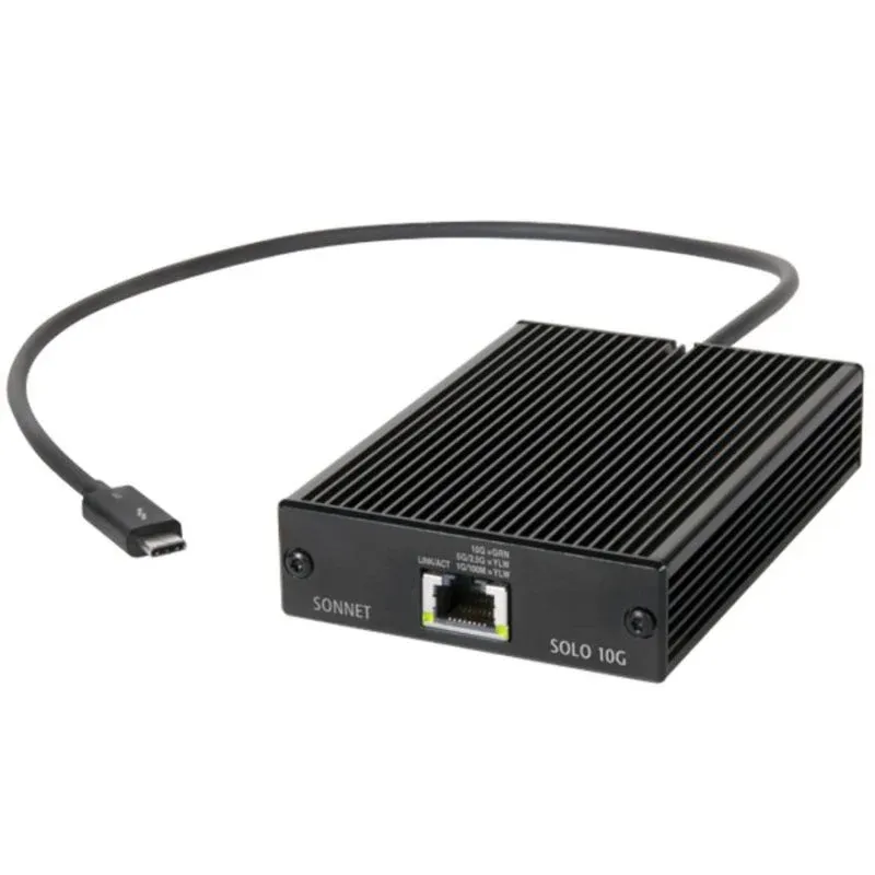 Placa de Rede Sonnet SOLO10G-TB3 Thunderbolt 3 10 Gbit/s Ethernet Preta