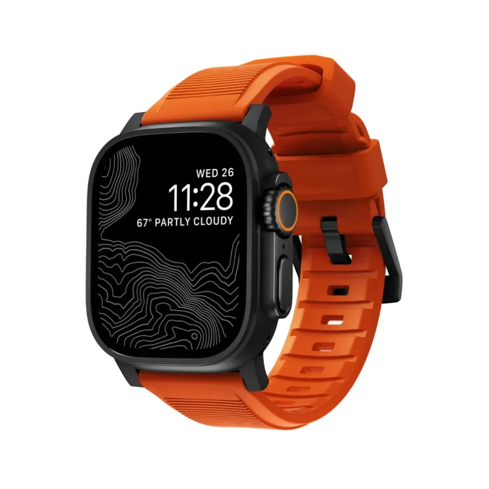 Bracelete Nomad W Reforçada V2 FKM Apple Watch 46mm Laranja/Preto