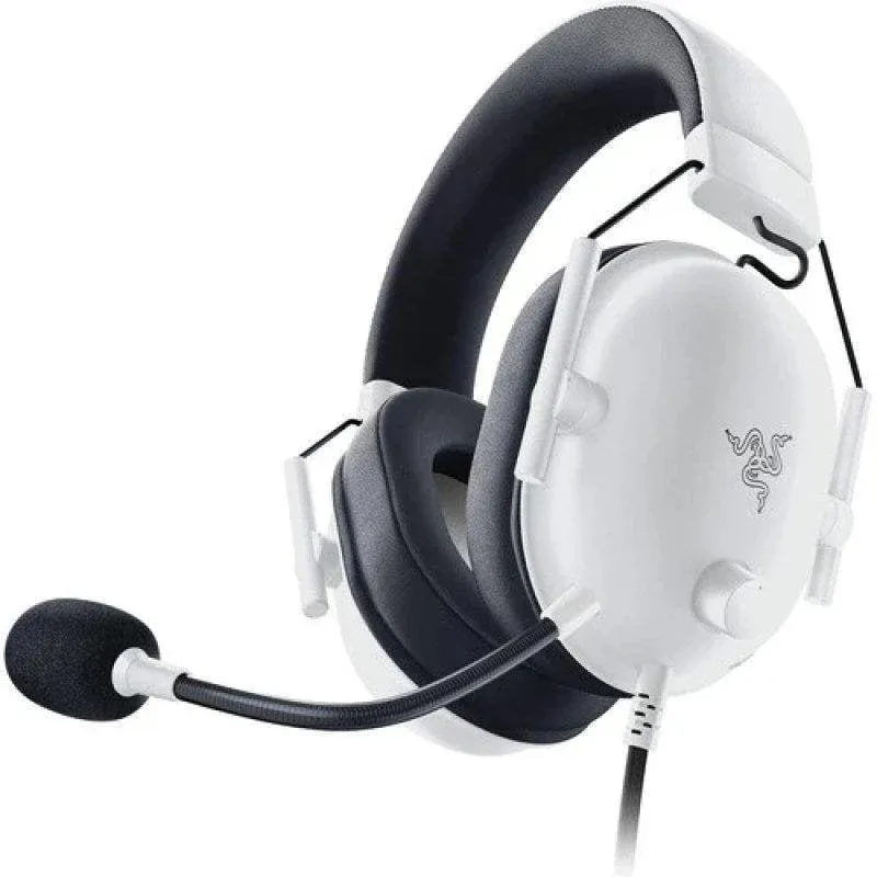 Auriculares Razer BlackShark V2 X com fio Jack 3,5 mm Gaming Cancelamento de Ruído Branco e Preto