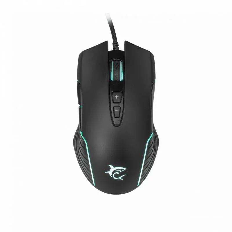 Rato White Shark Azarah Ambidestro USB Tipo-A 6400 DPI Preto RGB