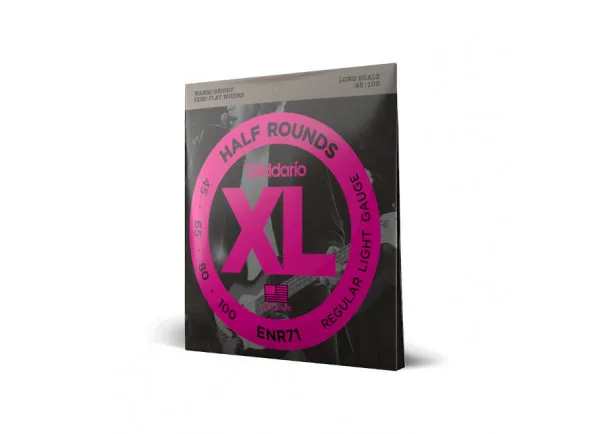 D'Addario ENR71 45-100 Regular Light, Long Scale, XL Half Rounds Bass Strings