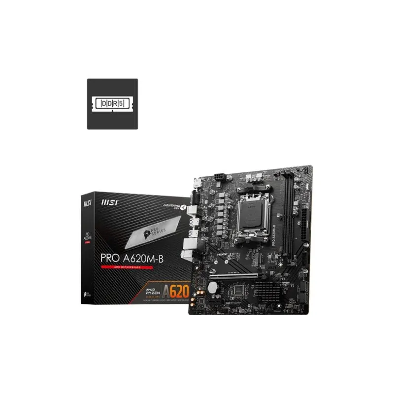MSI PRO A620M-B Motherboard M-ATX A620 AM5 DDR5 NVMe HDMI 2.1 VGA RJ45