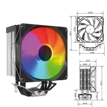 Cooler CPU 4PIPES Fan 120 PWM ARGB Ntech Am5/1700 Ready Bp