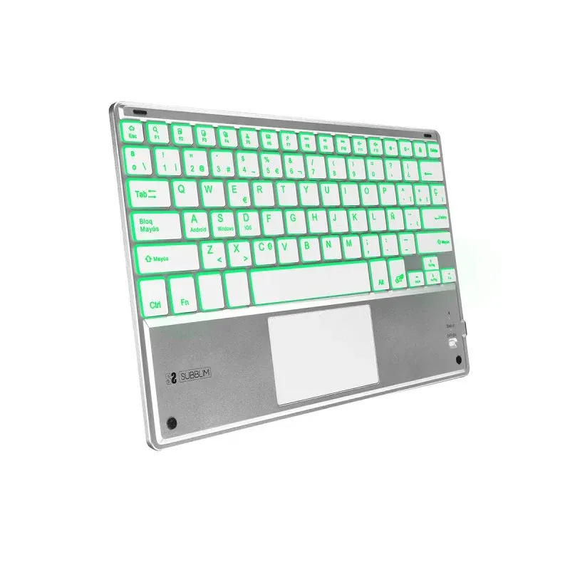 Subblim Smart Backlit Teclado Bluetooth com Touchpad Prateado