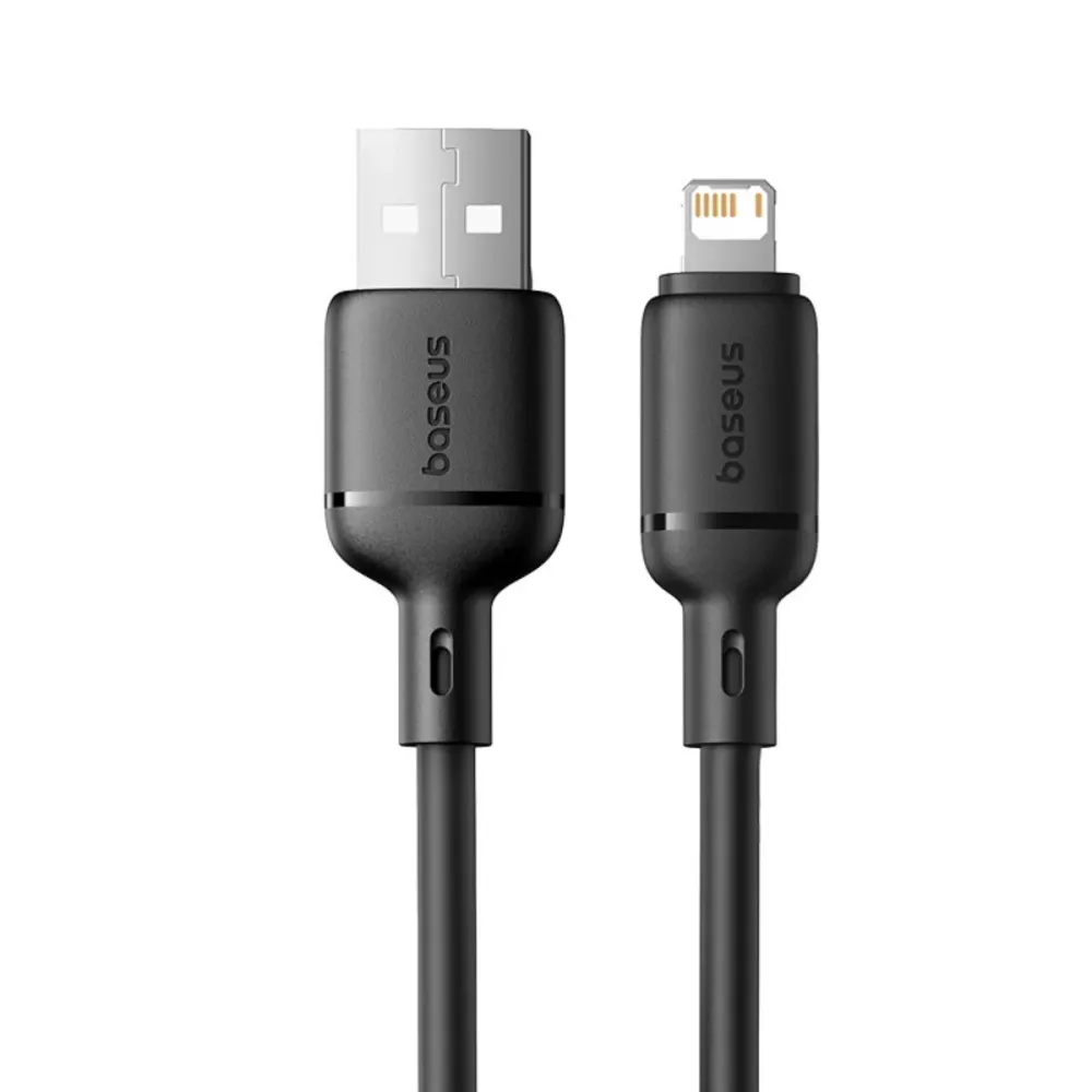 Cabo Baseus Silky Series USB-A Lightning 2.4A 1m Preto
