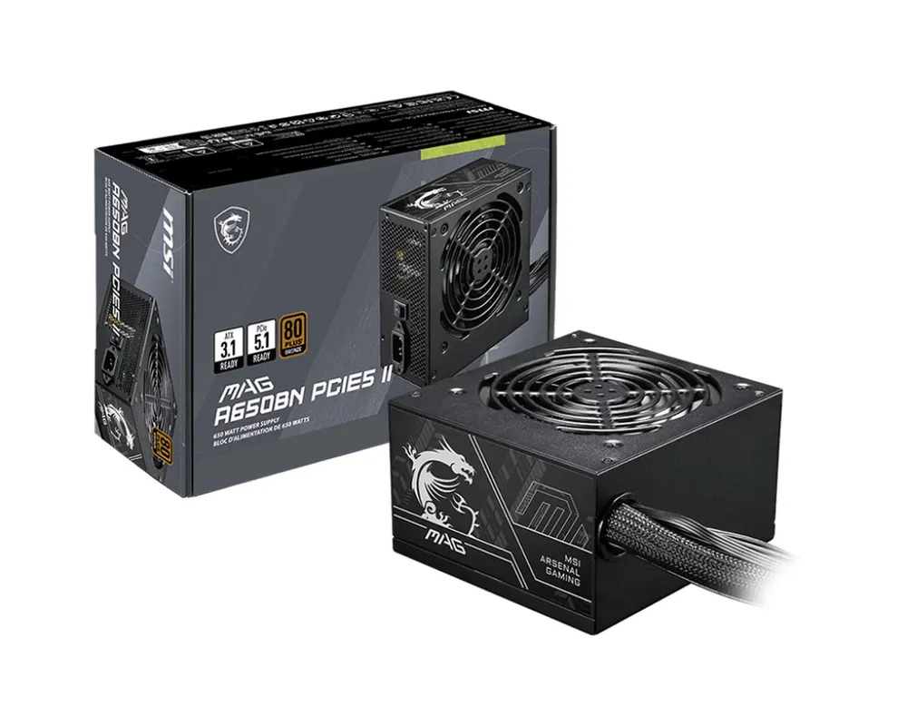 Fonte MSI MAG A650BN 650W 80+ Bronze PCIE5 II