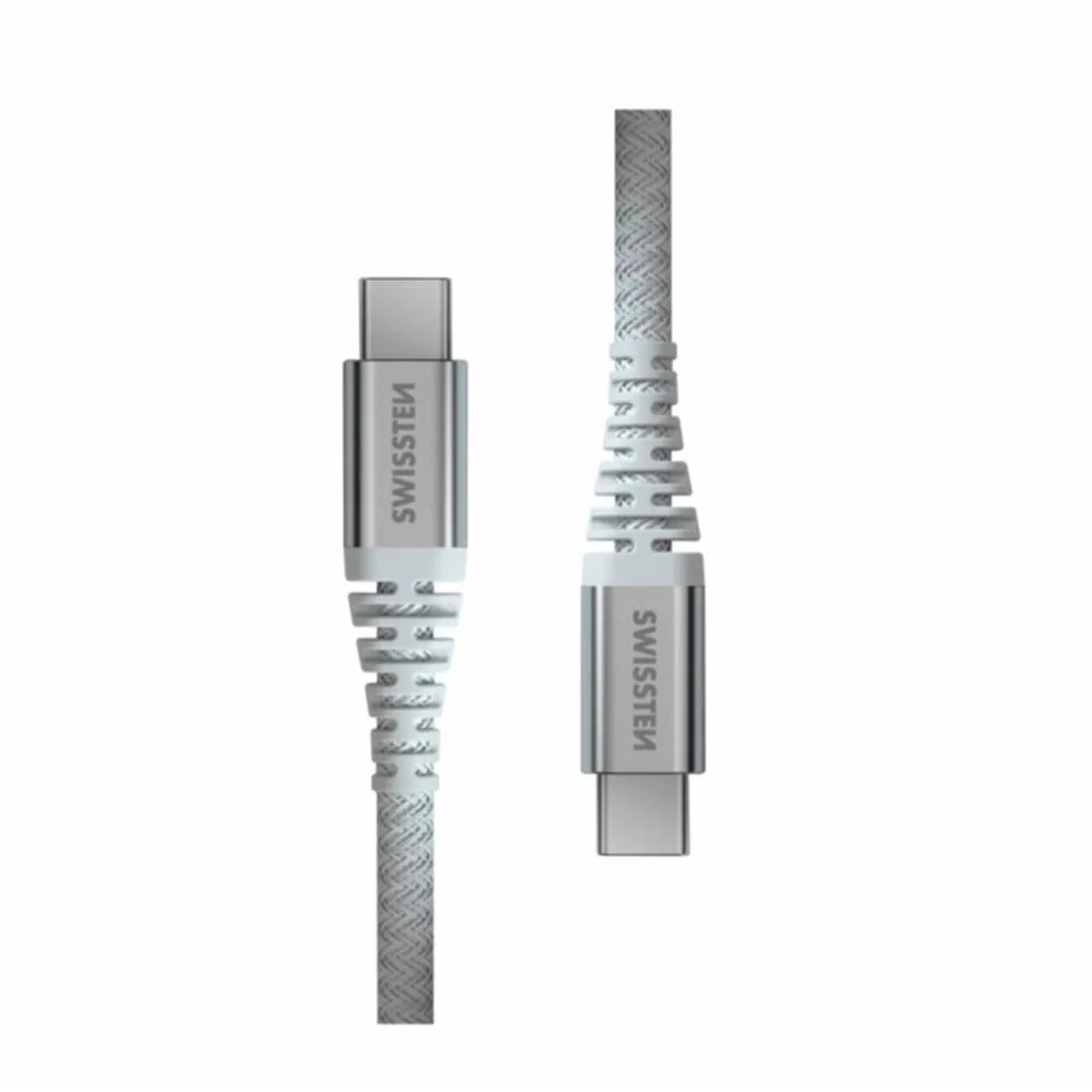 Cabo USB-C Swissten Kevlar 3A 1.5m Branco