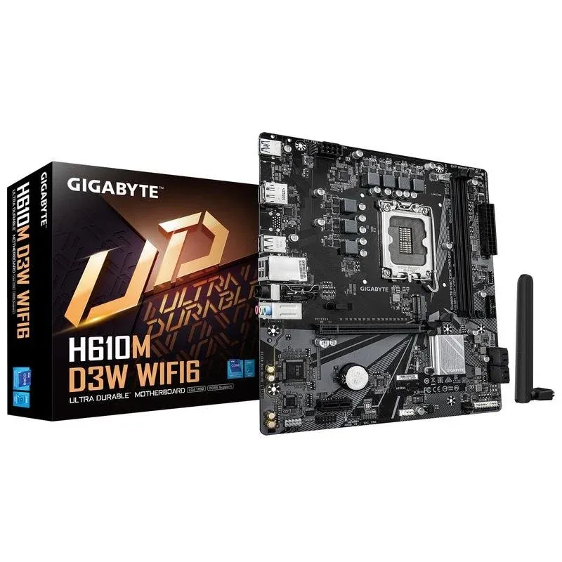 Gigabyte H610M D3W WIFI6 Motherboard Micro-ATX H610 LGA 1700 DDR5 WIFI6 Dual M.2 ALC897