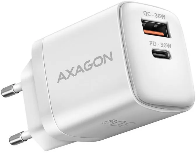Carregador de parede AXAGON ACU-PQ30 QC3.0,4.0/AFC/FCP/PPS/Apple + PD type-C, 30W, Branco