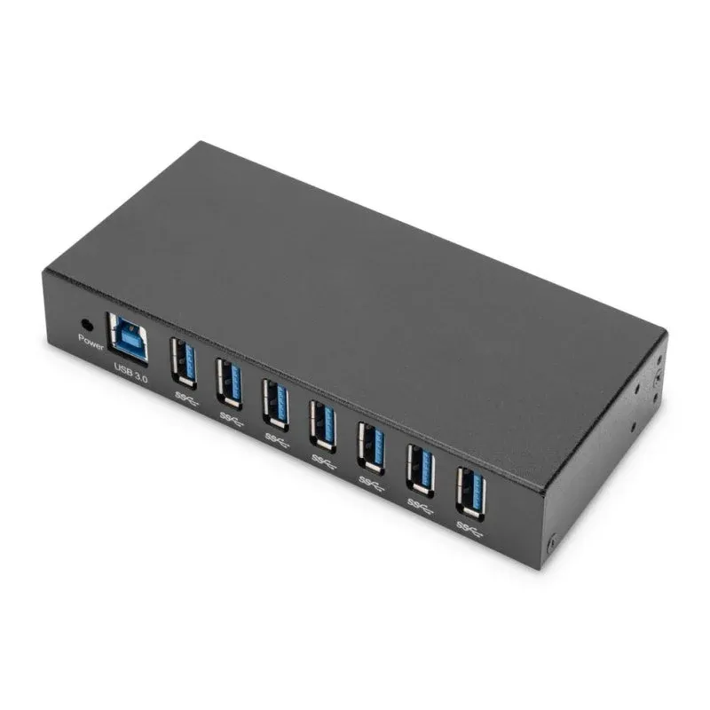 Hub Digitus 7 portas 5 Gbit/s USB 3.2 Gen 1 Industrial Line Metal ESD