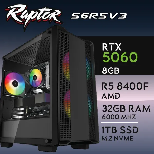 PC Gaming RAPTOR-56R5V3 - R5 8400F | RTX5060 8GB | 32GB | SSD 512