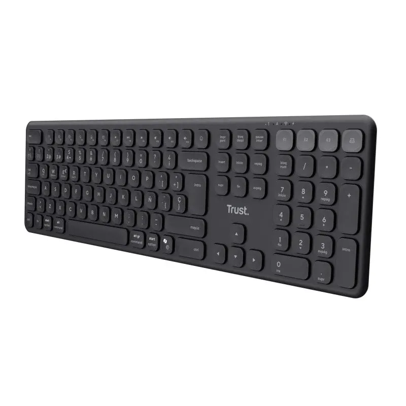 Trust Vaiya Teclado Sem Fios Bluetooth Multidispositivo Recarregável Preto