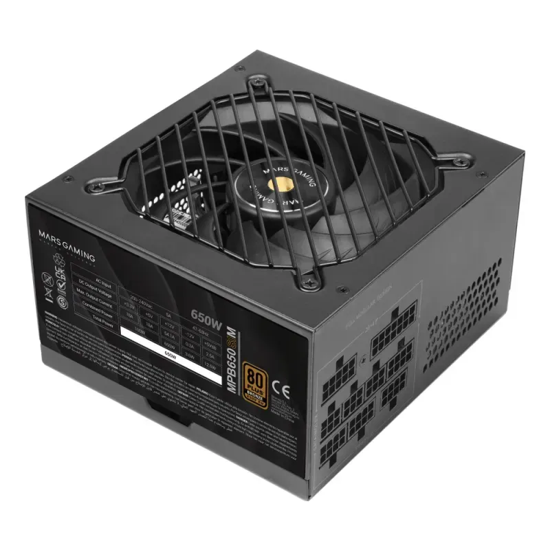 Fonte Mars Gaming MPB650SIM 80Plus Bronze Preta