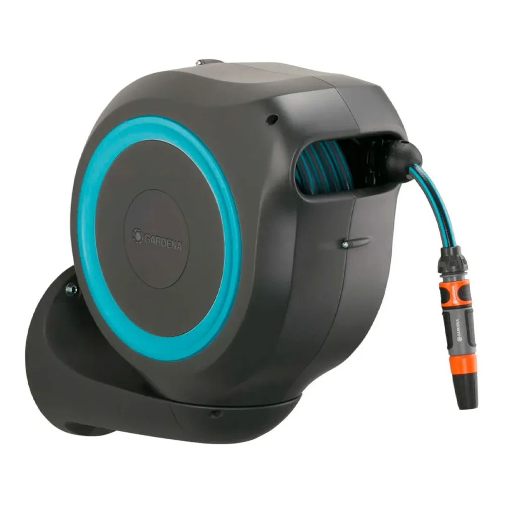 Enrolador de Mangueira Automático de Parede Gardena RollUp M 20m Azul