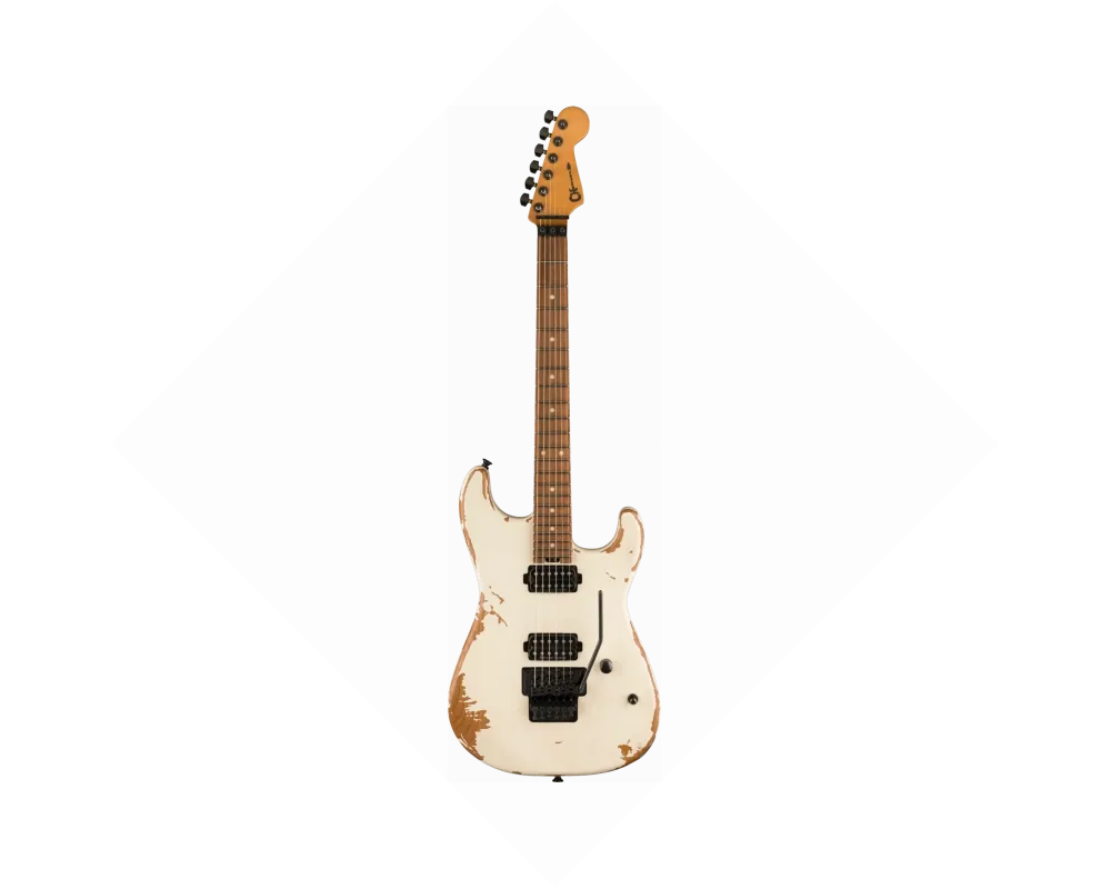 Charvel Pro-Mod Relic San Dimas Style 1 HH FR PF, Weathered White