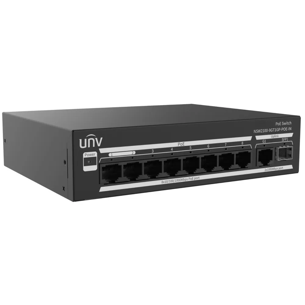Uniview NSW2100-9GT1GP-POE-IN Switch de Rede PoE NSW2100-9GT1GP-POE-IN