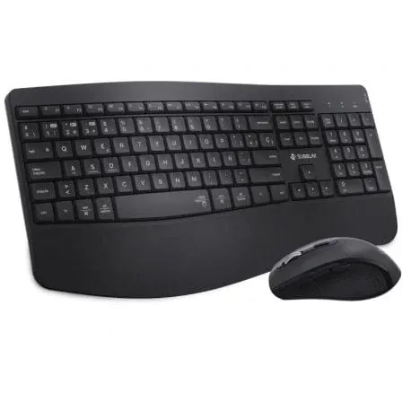 Teclado de membrana multidispositivo ergonómico sem fios recarregável SUBBLIM Combo Dual Office Prowave Layout ES