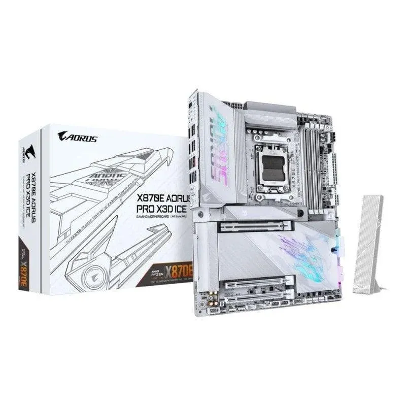 Motherboard GIGABYTE X870E AORUS PRO X3D ICE X870E AM5 DDR5 ATX WiFi 7 PCIe 5.0 USB4 5GbE RGB