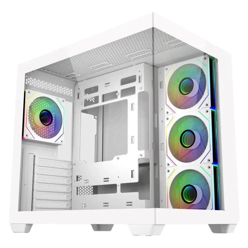 Caixa Cooler Master Elite 681 Branco Vidro Temperado ATX RGB Gaming