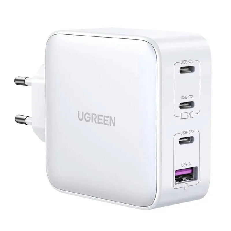 Carregador UGREEN CD226 GaN 100W Dual USB-C/USB-A 4-Port Branco