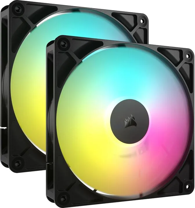 Ventoinha Corsair RS140 ARGB PWM Preta 140mm (Pack 2)