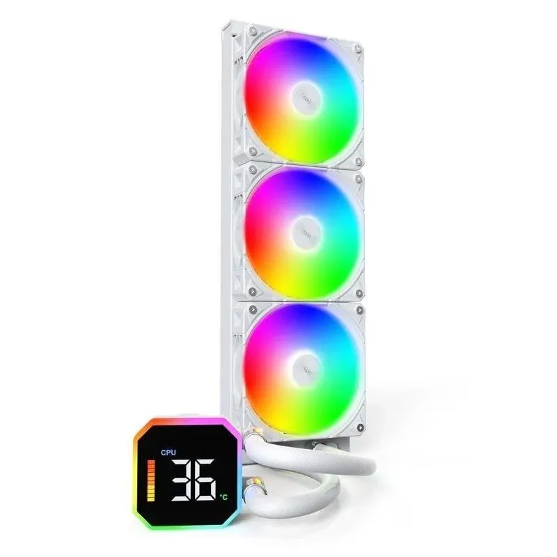 Refrigeración Líquida Montech HyperFlow Digital 360mm 3 Ventiladores ARGB Branco