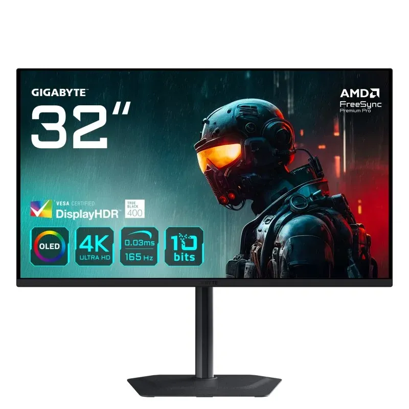 Gigabyte MO32U Monitor 31.5" 4K UHD 165Hz OLED FreeSync Premium Pro HDR True Black 400 USB-C