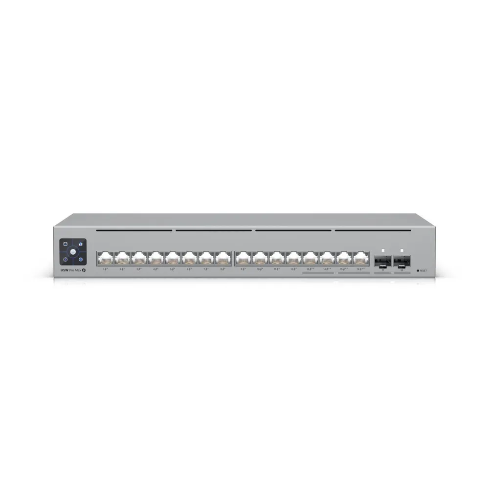 Switch de Rede Ubiquiti UniFi Pro Max 16 Portas 2.5GbE Managed PoE + 2x SFP+ Rack