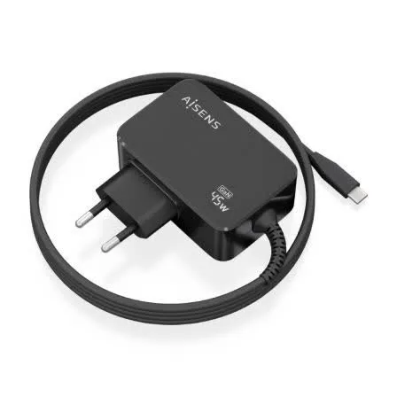 Carregador GaN 45W USB-C 1,8 mts (Preto) - AISENS