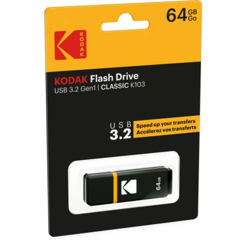 Pendrive Kodak K100 USB 3.1 de 64 GB com transferência ultrarrápida