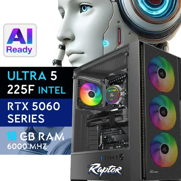 PC Gaming RAPTOR-56U5V1 - U5 225F | RTX5060 8GB | 16GB | SSD 512