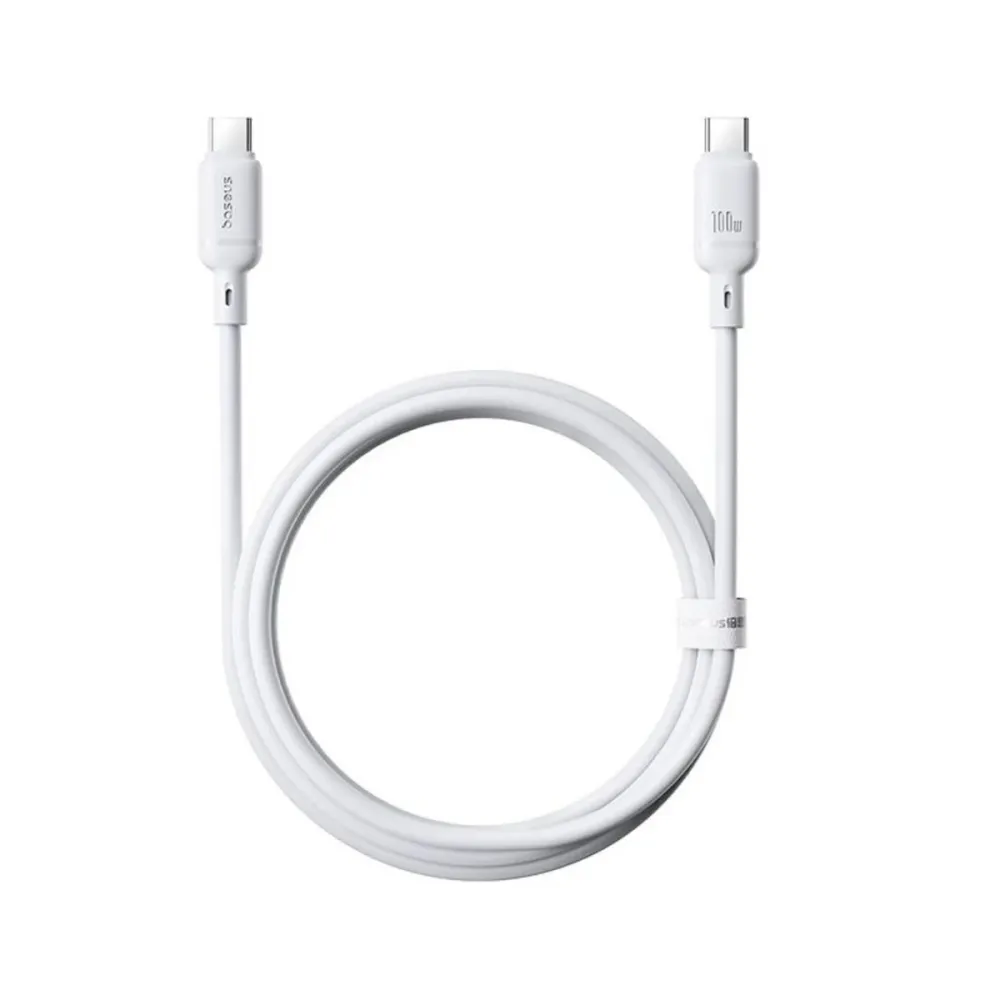 Cabo USB-C Baseus Silky Series PD 100W 2m Branco