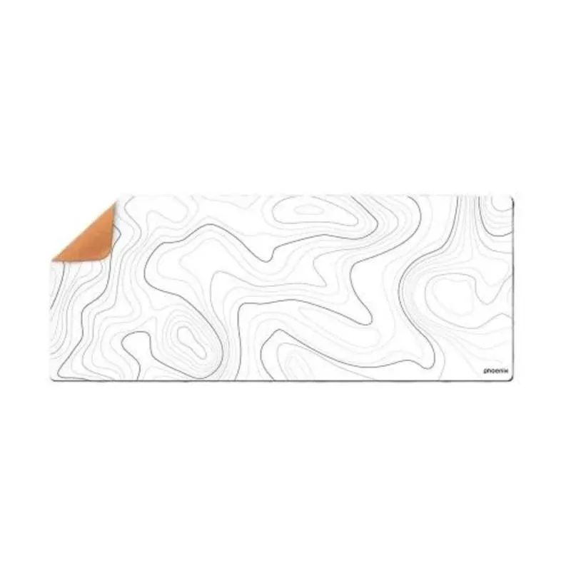 Tapete de Rato Gaming Resistente à Água em PU e Base de Cortiça 90x40x0.3cm Branco