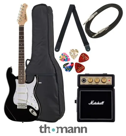 🎸 Harley Benton ST-20 BK Standard Serie Bundle