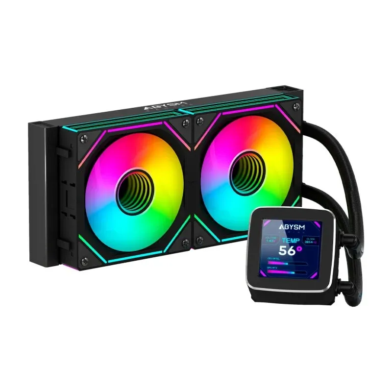 Abysm Gaming Oceanic 240 Black Kit de Refrigeração Líquida ARGB com LCD 2.8’’