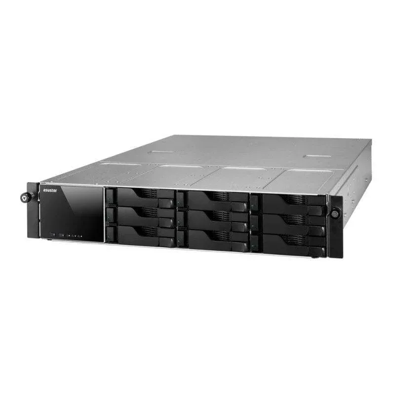 NAS rack 2U Asustor 9 baías Intel Atom 1GB DDR3 SATA III Hot-Swap RAID Redundante