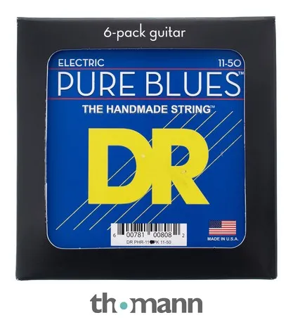 DR Strings Pure Blues PHR-11 6-Pack