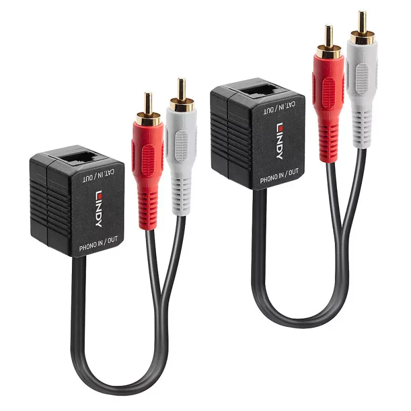 Extensor de áudio analógico Phono Cat.6 de 500m