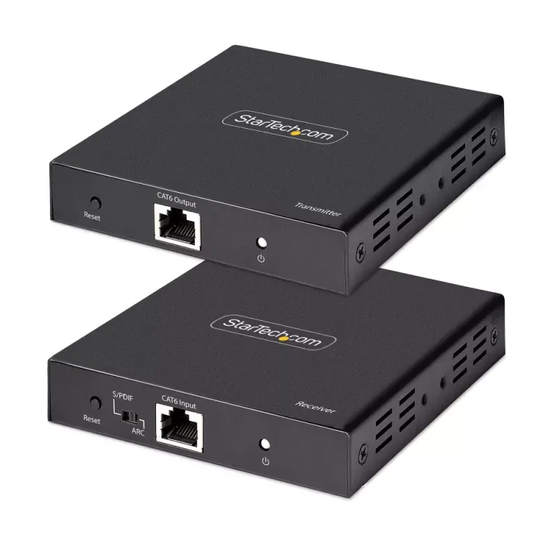 StarTech.com 4K HDMI Extender Over CAT5/CAT6 Cable, 4K 60Hz HDR Video Extender, Up to 230ft (70m), HDMI Over Ethernet Cable, S/PDIF Audio Out, HDMI Transmitter and Receiver Kit - Local Video Out, Power Over Cable (4K70IC-EXTEND-HDMI) - Extensão de ví