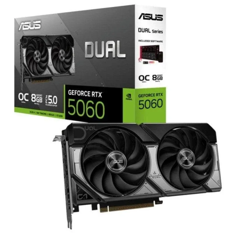 Placa gráfica ASUS Dual GeForce RTX 5060 OC Edition 8GB GDDR7 Reflex 2 RTX AI DLSS4