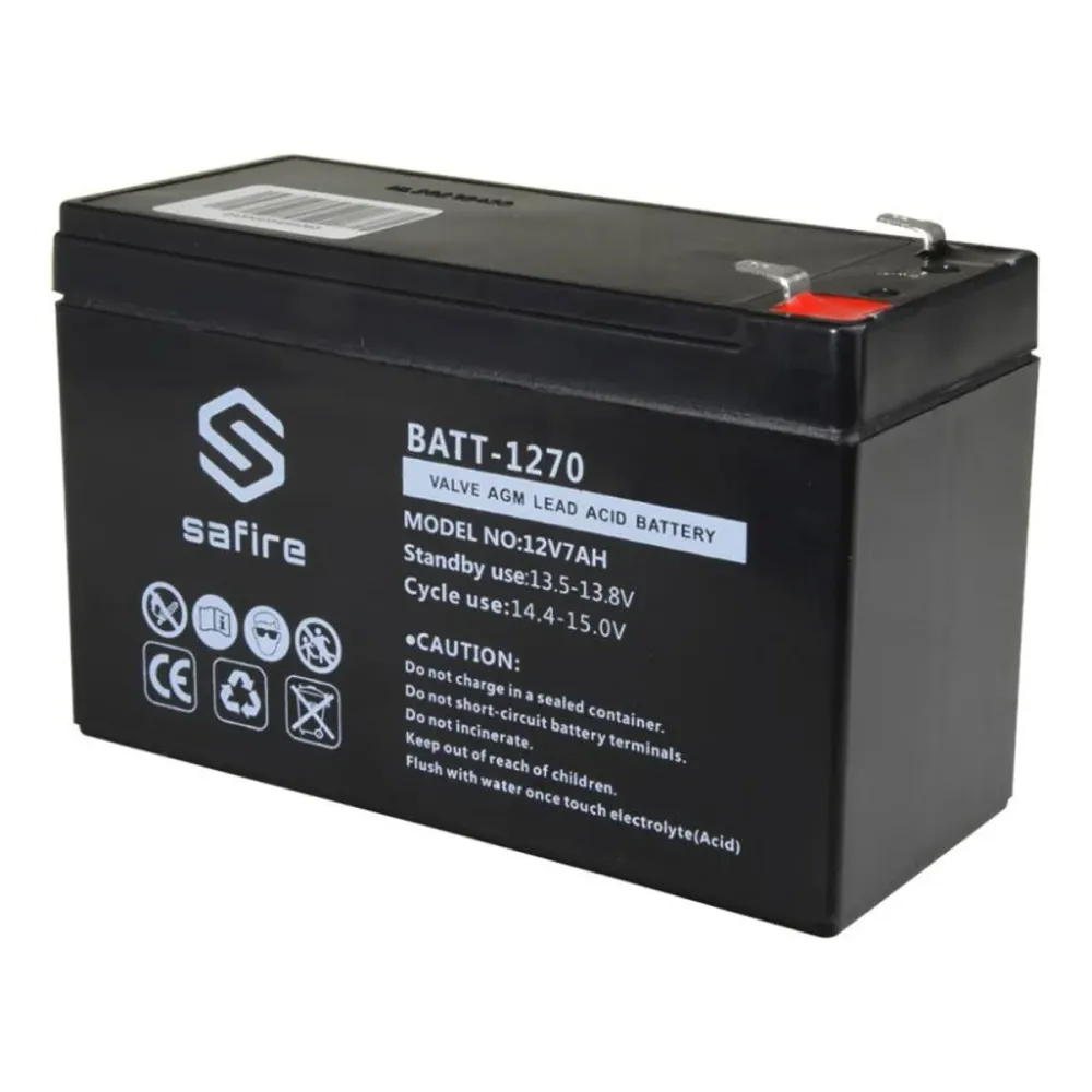 Bateria recarregável - Tecnología chumbo ácido AGM - Tensão 12 V - Capacidade 7.0 Ah - 93.5 x 151 x 65 mm / 2100 g - Para backup