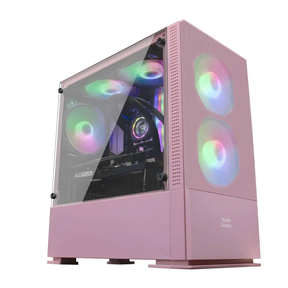Caixa Micro-ATX Mars Gaming MCZ Compact Gaming RGB Rosa