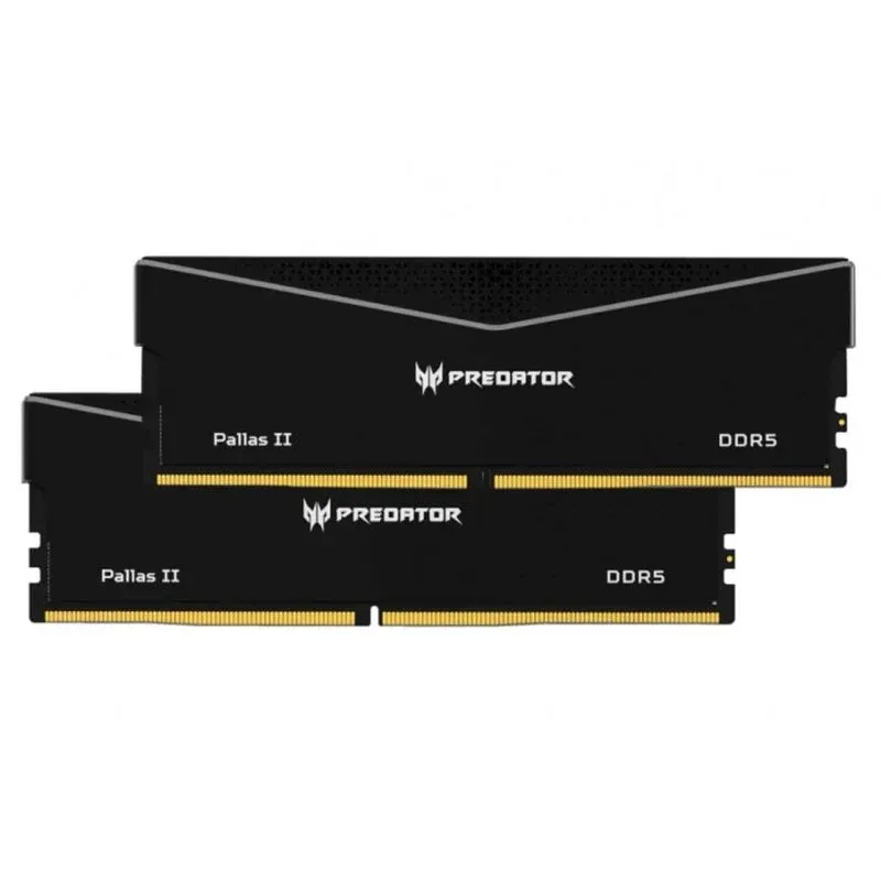 Memória RAM Acer Predator Pallas II DDR5 6000MHz 32GB 2x16GB CL32 Pretas Intel XMP e AMD EXPO