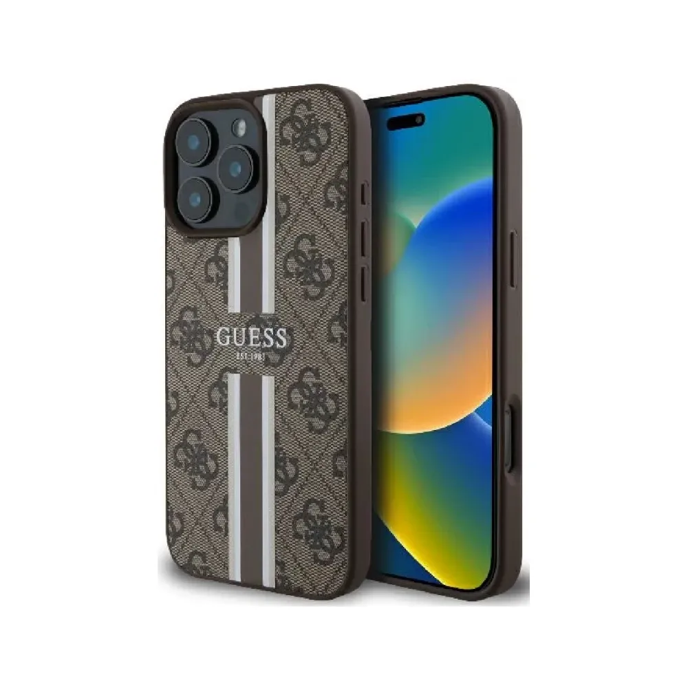 Capa Guess iPhone 16 Pro GUHMP16LP4RPSW com Magsafe Castanha